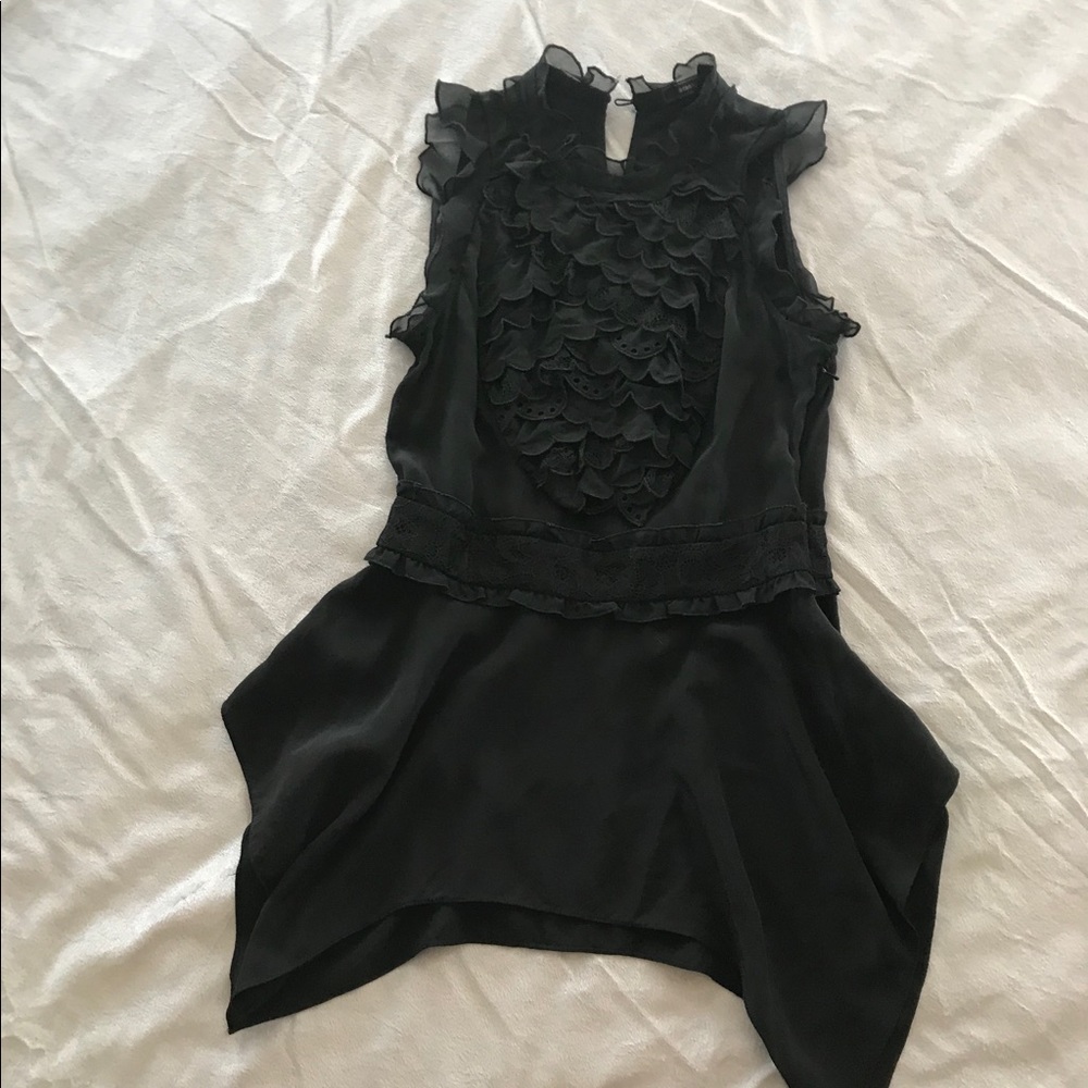 BCBG Black Silk Blouse